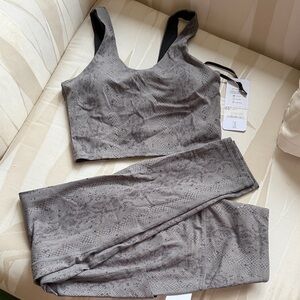 NWT VARLEY SET.  Snake-Print Sports Bra & Leggings
